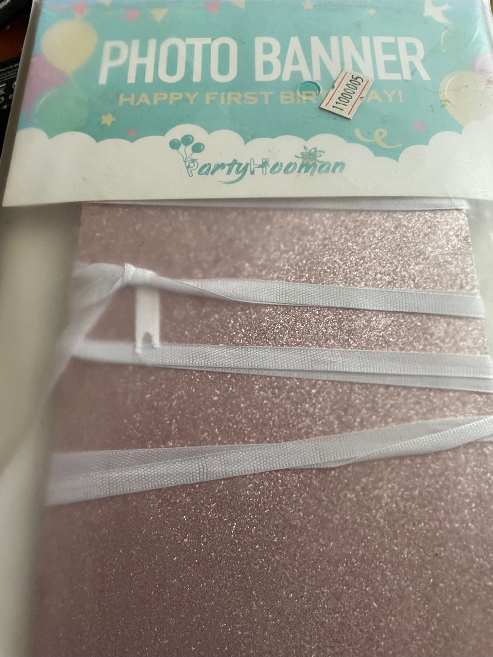Rose Gold Photo Banner - Glitter First Birthday Banner